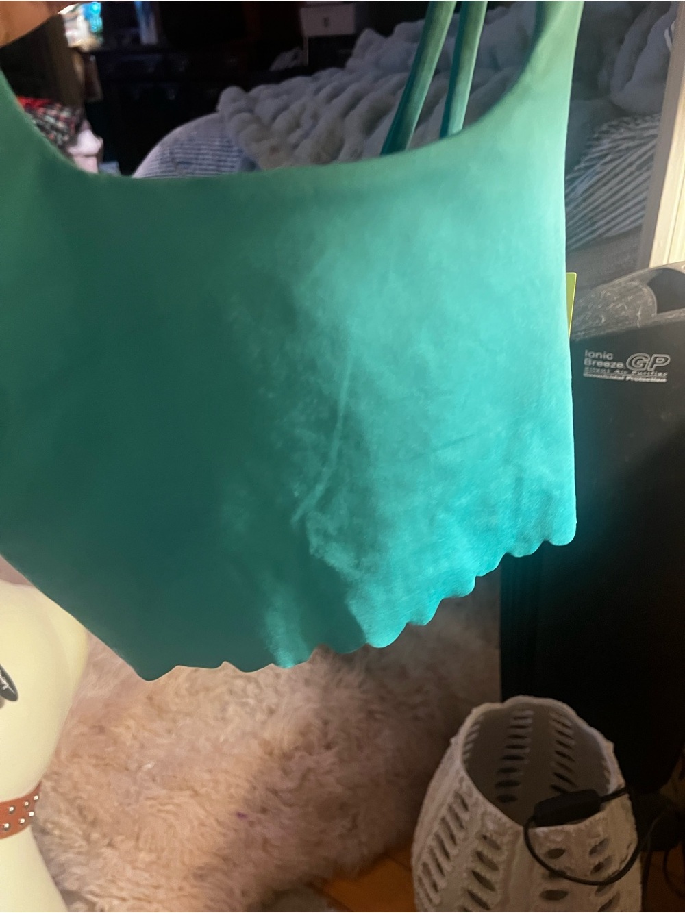 Women’s Teal Scallop Hem Skirt